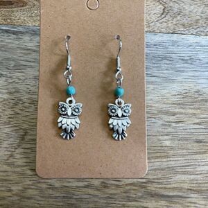 Owl Earrings Zinc Alloy/Beads NEW